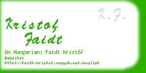 kristof faidt business card
